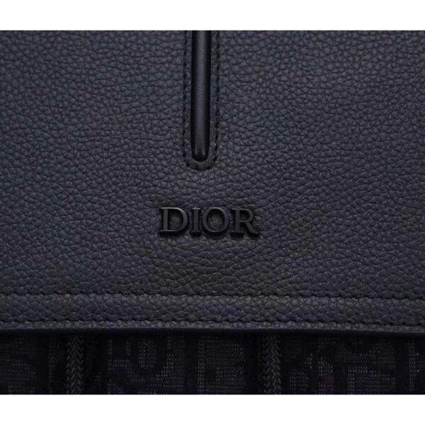 Dior Unisex CD Motion Backpack Black Oblique Jacquard Black Grained Calfskin (8)