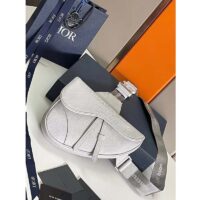 Dior Unisex CD Saddle Bag Dior Gray Grained Calfskin ‘Christian Dior 1947’ Signature (2)