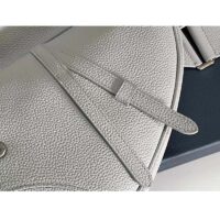 Dior Unisex CD Saddle Bag Dior Gray Grained Calfskin ‘Christian Dior 1947’ Signature (2)