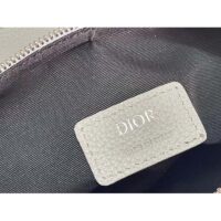 Dior Unisex CD Saddle Bag Dior Gray Grained Calfskin ‘Christian Dior 1947’ Signature (2)