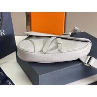 Dior Unisex CD Saddle Bag Dior Gray Grained Calfskin ‘Christian Dior 1947’ Signature (2)