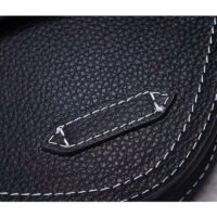 Dior Unisex CD Saddle Pouch Black Grained Calfskin Leather (10)