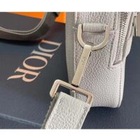 Dior Unisex CD Safari Messenger Bag Gray Grained Calfskin ‘Christian Dior 1947’ Signature (9)