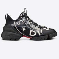 Dior Unisex CD Shoes D-Connect Sneaker Black Technical Fabric Union Print (5)