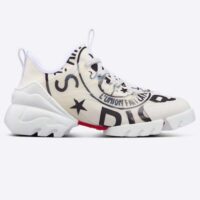 Dior Unisex CD Shoes D-Connect Sneaker White Technical Fabric Union Print (5)