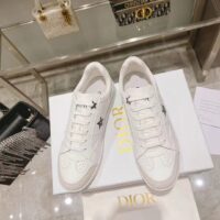 Dior Unisex Dior Star Sneaker White Calfskin Suede ‘CD’ Signature Black Star (2)