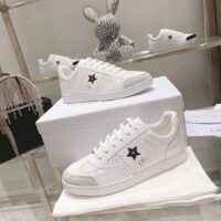 Dior Unisex Dior Star Sneaker White Calfskin Suede ‘CD’ Signature Black Star (2)