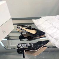 Dior Women CD J’Adior Slingback Pump Black Macramé Embroidered Cotton 6.5 Cm Heel (9)