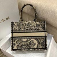 Dior Women CD Large Lady D-Lite Bag Brown Toile De Jouy Embroidery (5)