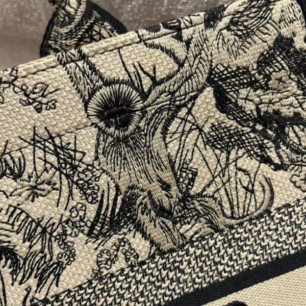 Dior Women CD Medium Book Tote Brown Toile De Jouy Embroidery (1)