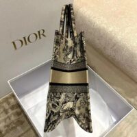 Dior Women CD Medium Book Tote Brown Toile De Jouy Embroidery (6)
