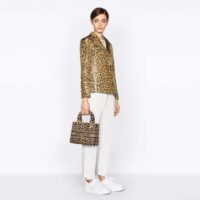 Dior Women CD Medium Lady D-Lite Bag Beige Multicolor Mizza Embroidery (7)