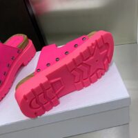 Dior Women Shoes CD Diorquake Strap Sandal Bright Pink Calfskin Wooden Insole (2)