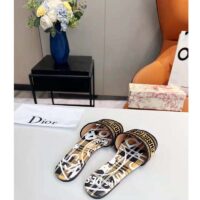 Dior Women Shoes CD Dway Slide Yellow Black Check’n’Dior Embroidered Cotton (9)