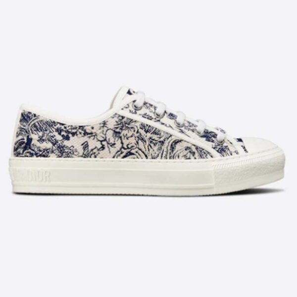 Dior Women Walk’n’Dior Sneaker Blue Toile De Jouy Embroidered Cotton (3)