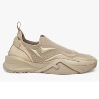 Fendi Unisex FF Fendi Flow Beige Mesh Running Sneakers