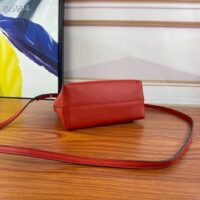 Fendi Women FF By The Way Mini Red Leather Small Boston Bag (6)