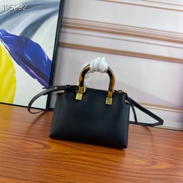 Fendi Women FF By The Way Mini Small Black Leather Boston Bag (2)