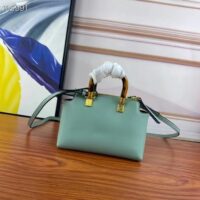 Fendi Women FF By The Way Mini Small Boston Bag Mint Green Leather (7)