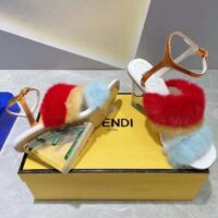 Fendi Women FF First Light Blue Mink High-Heeled Slingbacks 9.5 cm Heel (4)