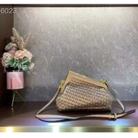 Fendi Women FF First Small Bag Beige Braided Leather Bag (1)