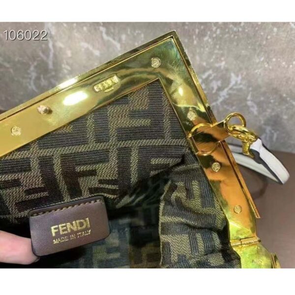 Fendi Women FF First Small Bag Mint Green Leather Interlace Bag (4)