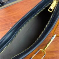 Fendi Women FF O’Lock Swing Mint Black Leather Pouch (2)