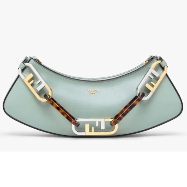 Fendi Women FF O’Lock Swing Mint Green Leather Pouch (20)