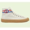 Gucci GG Unisex Interlocking G High-Top Sneaker Beige Organic Cotton