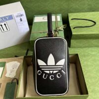Gucci Unisex Adidas x Gucci Mini Top Handle Bag Black Leather GG Trefoil Print (6)