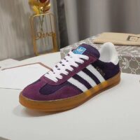 Gucci Unisex GG Adidas x Gucci Gazelle Sneaker Burgundy Velvet Suede Duchesse Demetra (9)