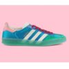 Gucci Unisex GG Adidas x Gucci Gazelle Sneaker Light Blue Silk Duchesse Demetra