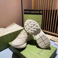 Gucci Unisex GG Rhyton Love Parade Sneaker Ivory Leather Rubber Sole Low Heel (2)
