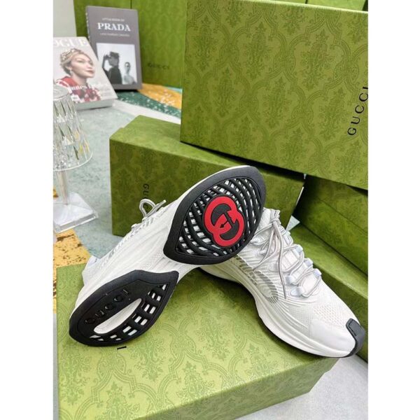 Gucci Unisex GG Run Sneaker White Technical Knit Fabric Rubber Interlocking G (11)