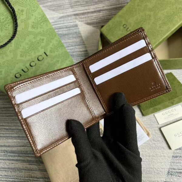 Gucci Unisex GG Wallet Interlocking G Beige Ebony GG Supreme Fabric (9)