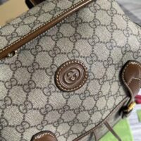 Gucci Unisex Medium Backpack Interlocking G Beige Ebony GG Supreme Canvas (6)