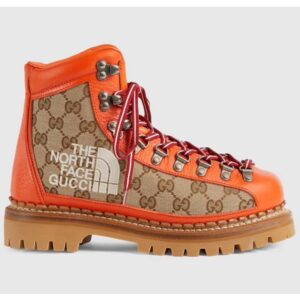 Gucci Unisex North Face x Gucci Boot Beige Ebony GG Supreme Canvas Low Heel