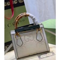 Gucci Women Diana Jumbo GG Mini Tote Bag Off-White Ivory Jumbo Canvas (6)