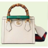 Gucci Women Diana Jumbo GG Mini Tote Bag Off-White Ivory Jumbo Canvas