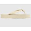 Gucci Women GG Chevron Thong Sandal WhiteRubber Resin Double G Flat