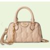 Gucci Women Matelassé Leather Top Handle Bag Beige GG Matelassé Leather Double G