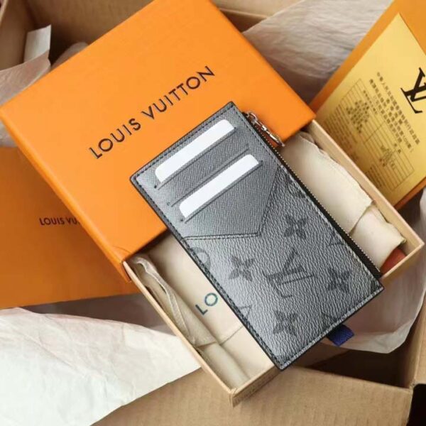 Louis Vuitton LV Unisex Coin Card Holder Taigarama Taiga Leather Monogram Canvas (11)