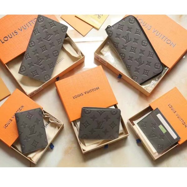 Louis Vuitton LV Unisex Coin Card Holder Taigarama Taiga Leather Monogram Canvas (7)