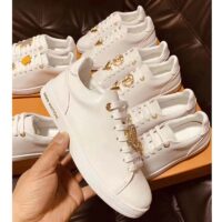 Louis Vuitton LV Unisex Frontrow Sneaker Circle White Calf Leather Rubber Outsole (9)