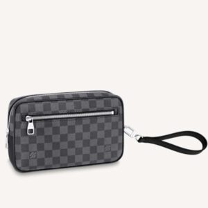 Louis Vuitton LV Unisex Kasai Clutch Grey Damier Graphite Canvas