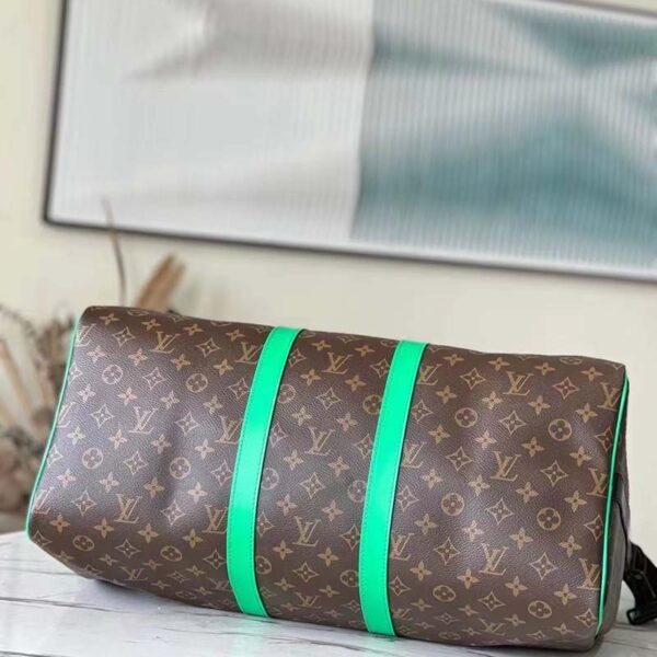 Louis Vuitton LV Unisex Keepall Bandoulière 50 Travel Bag Monogram Macassar Coated Canvas (5)