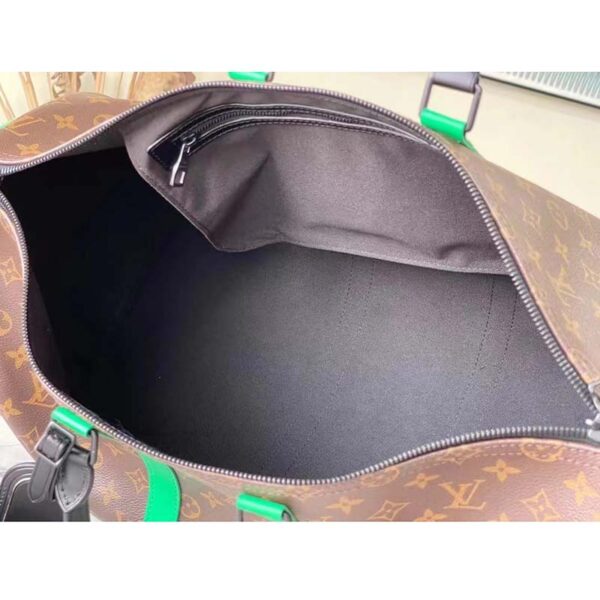 Louis Vuitton LV Unisex Keepall Bandoulière 50 Travel Bag Monogram Macassar Coated Canvas (6)