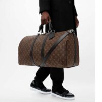 Louis Vuitton LV Unisex Keepall Bandoulière 55 Monogram Canvas Natural Cowhide Leather (1)