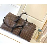 Louis Vuitton LV Unisex Keepall Bandoulière 55 Monogram Canvas Natural Cowhide Leather (1)