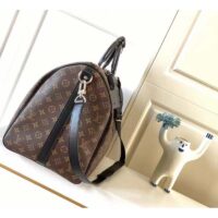 Louis Vuitton LV Unisex Keepall Bandoulière 55 Monogram Canvas Natural Cowhide Leather (1)